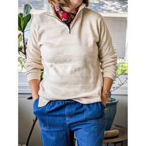 VTG Jeanne Pierre Cotton Quarter-zip Sweater